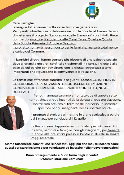 Comunicato Stampa "Laboratorio delle Emozioni"