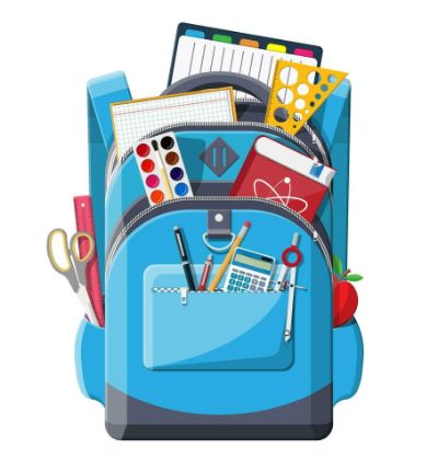 back-to-school-concept-school-supplies-in-backpack-books-paint-apple-calculator-pen-pencil-ruler-education-and-study-learning-illustration-in-flat-style-vector